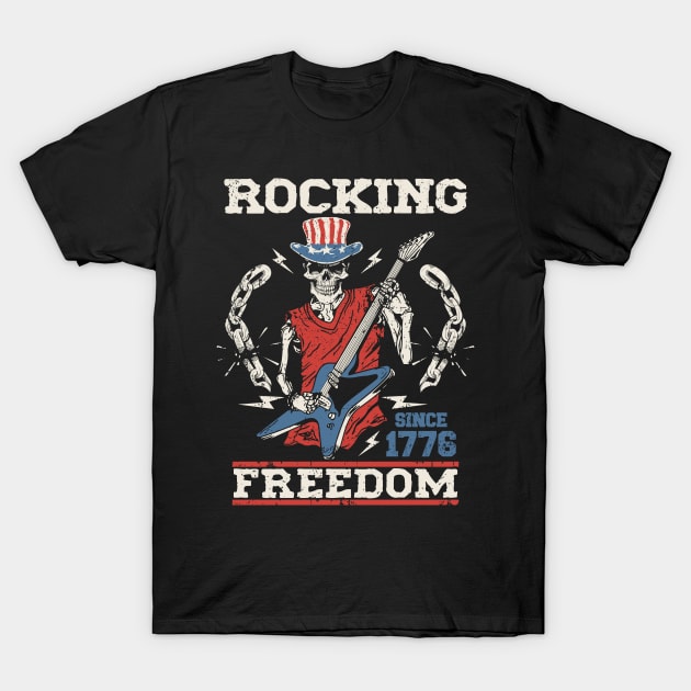 4th of July Rocking Freedom Since 1776 T-Shirt by Etopix